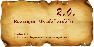 Rozinger Oktávián névjegykártya